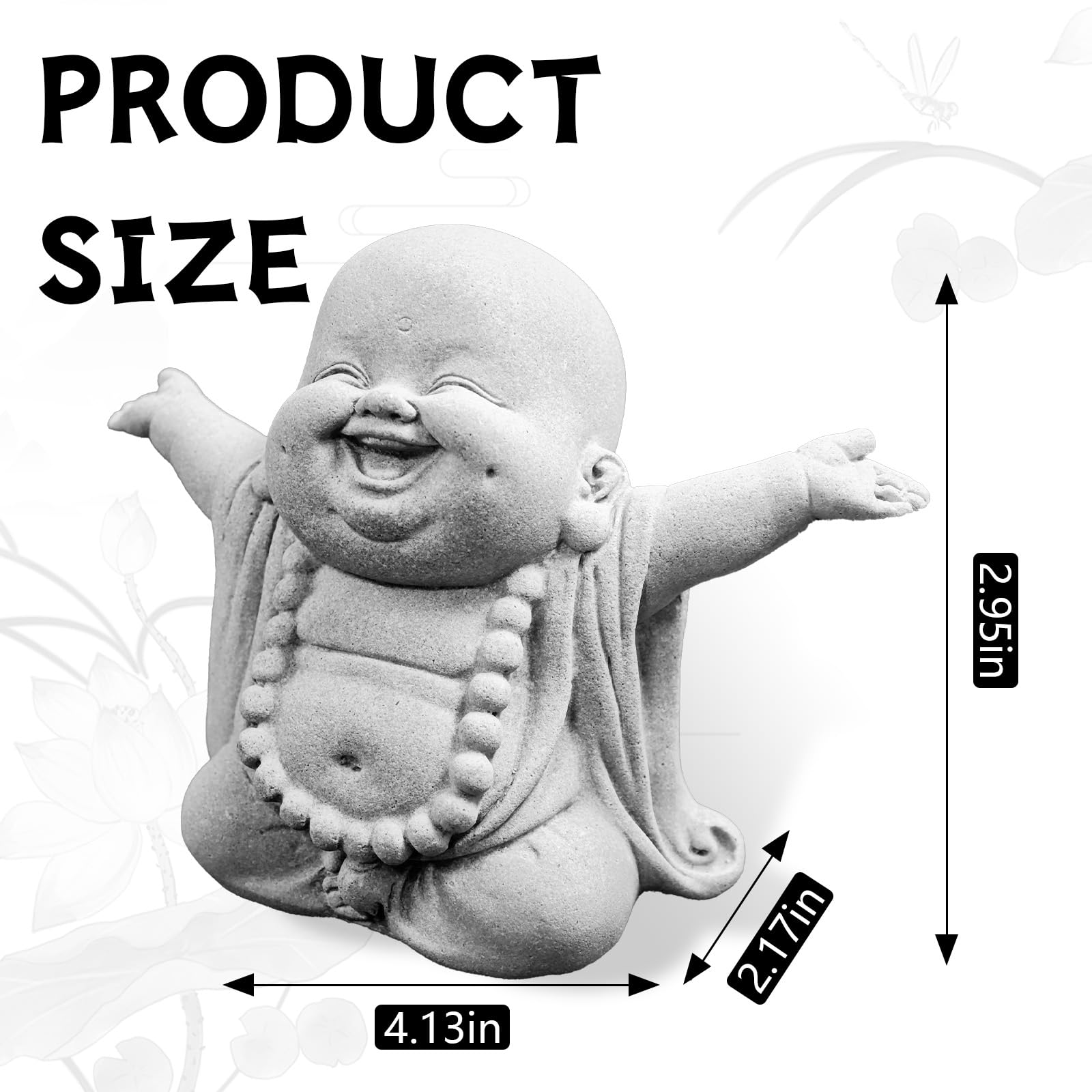 Amazon.com: starfa lab Laughing Buddha Statue,Zen Monk Praying